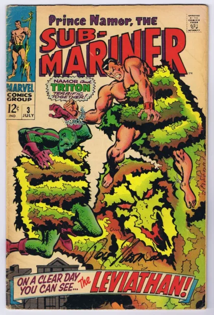Sub-Mariner #3 GD Signed w/COA Roy Thomas 1968 Marvel Comics