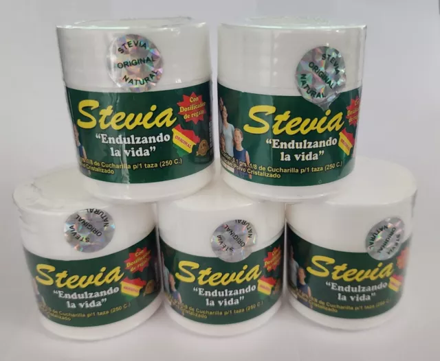5 x 100% polvere di stevia originale 70 g, l'originale dalla Bolivia!