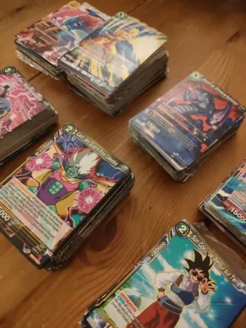 Lot de 100 Cartes  Dragon Ball Super Card Game Sans Double + Brillantes cadeau