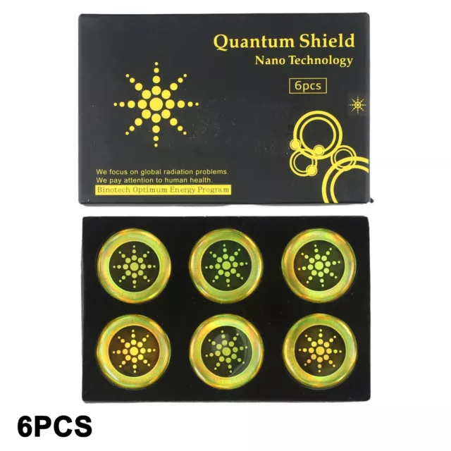 6 X Quantum Anti Radiation Shield 5G-EMF Protection - Phones Laptops 6 Stickers