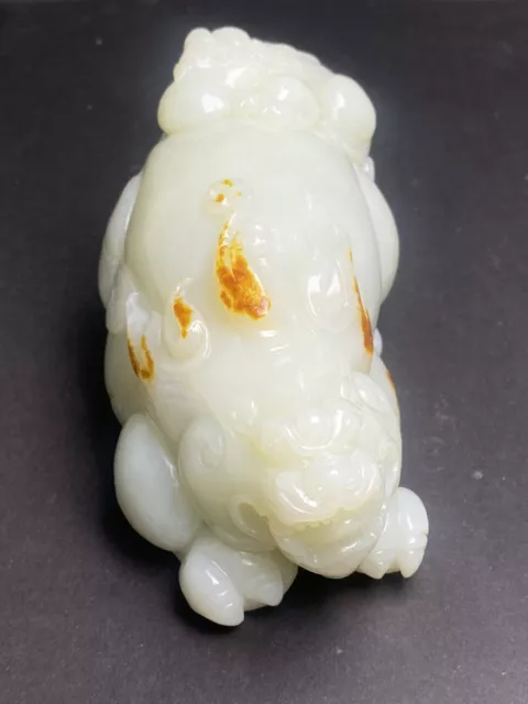 Chinese Exquisite Handmade Brave Troops carving Hetian Jade Statue