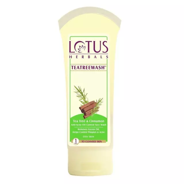 Lotus Herbals Tea Tree Y Canela Anti Acné Antibrillos Limpieza Facial 80G Piel
