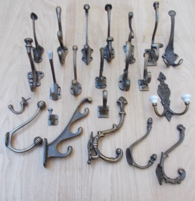 Hat & Coat Hanging Hooks Cast Iron Antique Decorative Vintage Old