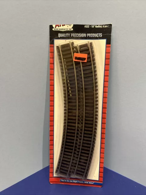 NEW HO Atlas 532 18 Inch Radius Curve Code 83 Snap Track 6 Pieces