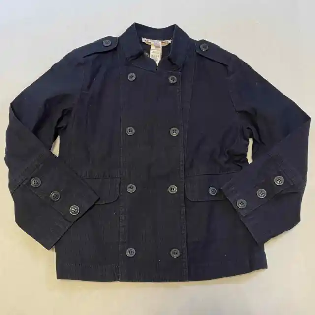 Bonpoint Girls Military Utility Jacket 4 4T Coat Navy Blue Kids