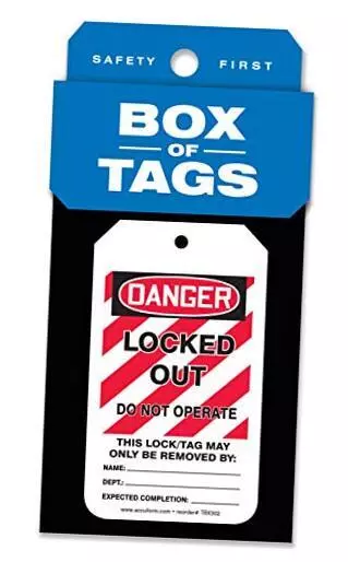 Accuform Lockout Tags, Box of 200 Tags, 50 Tags Box of Tags - PF-Cardstock