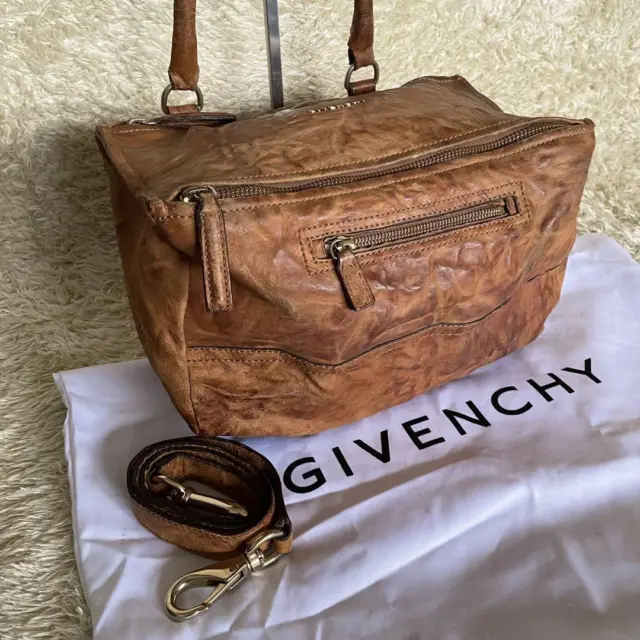 Givenchy Pandora 2way shoulder bag wrinkled vintage brown