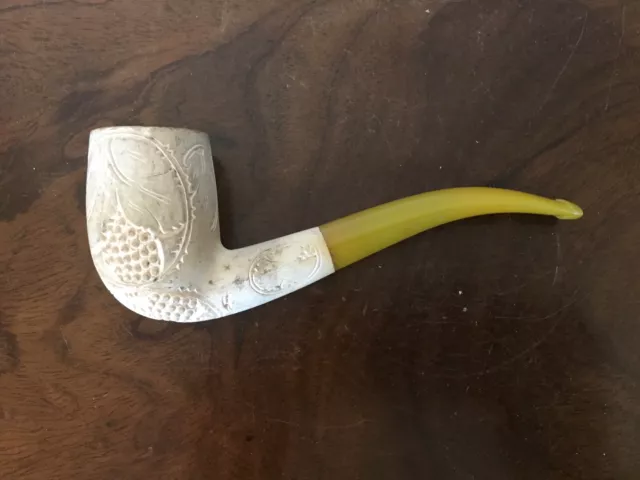 Vintage Hand Carved Meerschaum Pipe  for Loose Tobacco Mermaid Angel