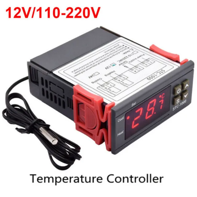 STC-1000 12V/110-220V 12-72V Digital Temperature Controller Thermostat NTC