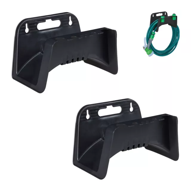 Schlauchhalter 2er Set Schlauchhalterung Wasserschlauchhalter Wandschlauchhalter