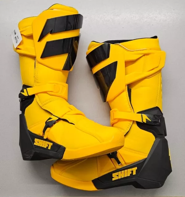 New Old Stock Genuine Shift Whit3 Label Yellow Motocross Mx Boots  Size 44 Uk9