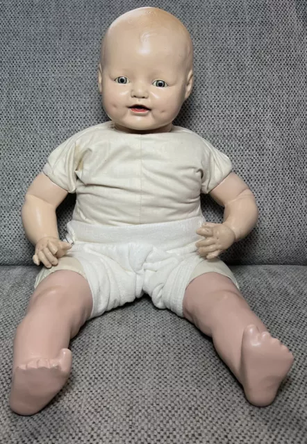 Antique E.I.H. Horsman 21" Composition DIMPLES Baby Doll Sleepy Eyes Squeaks