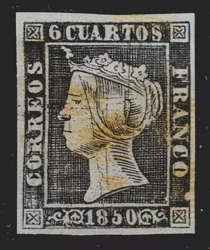 Edifil 1 F nuevo * manchas 1850 Isabel II sello de España Spain Lujo Liderstamps