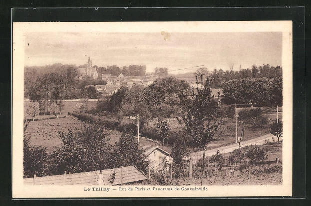 CPA Le Thillay, Rue de Paris et vue générale de Goussainville 1951