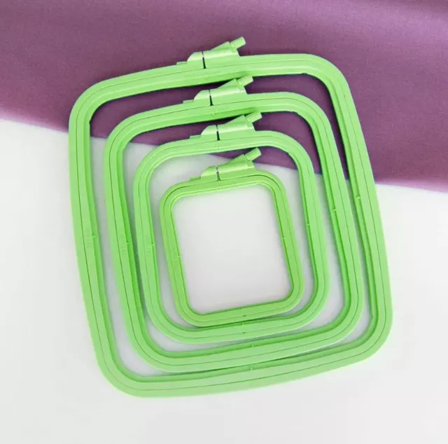 Green Embroidery Hoops, Square Cross Stitch Hoops, Nurge Hoops