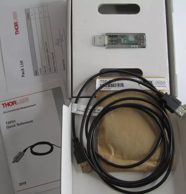 New Thorlabs Tsp01 Temperature And Humidity Data Logger With Probe