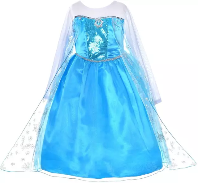 Costume Abito Elsa Bambine Frozen Principessa Anna Abiti da Festa Fantasioso Cosplay