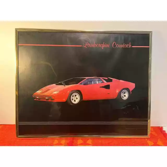 Vintage 1985 Lamborghini Countach Posted Framed