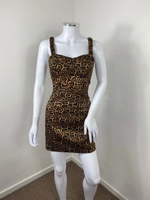 Zara Dress Small Leopard Print Mini Bustier Top Short Strappy Party NEW WITH TAG