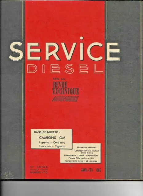 Revue technique automobile RTA service diesel 1966 camion OM Lupetto Leoncino