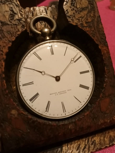 Montre Gousset RIVOLIA En Argent - Montre De Poche Gravée, Mouvement Cylindre, Occasion