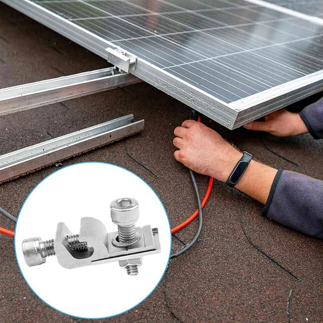 SOLAR PANEL MOUNTING Bracket Clamps with For Grounding Lug Easy ...