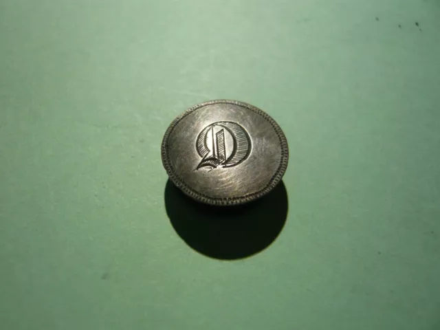 HALF DIME SIZED LOVE TOKEN CUFF LINK COLLAR STUD 1800s ENGRAVED INSCRIBED TOKEN