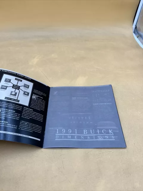 1991 Buick Dimensions Dealer Showroom Sales Brochure Catalog Guide Booklet 3