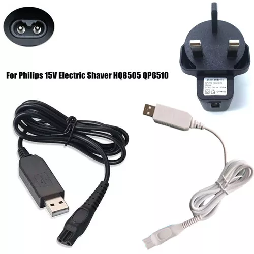 15V Power Charger Cable Cord Lead UK Plug for Philips Shaver HQ8505 Series 3000