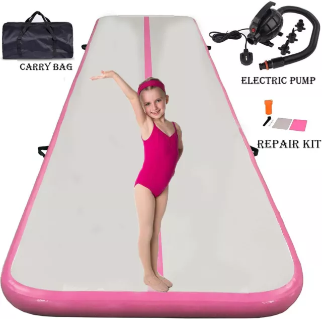 10ft Inflatable Air Track Gymnastics Mat - Safe & Easy Home Gym (Electric Pump