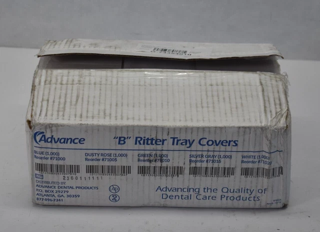 Advance B Ritter Tray Covers Heavyweight Dental Use 1000 Pack White 71020