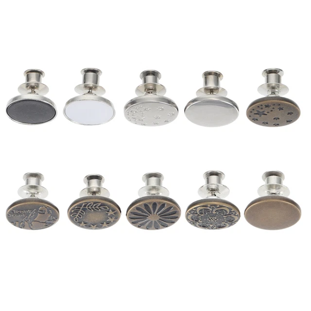 10 Pcs Bouton D'extension De Taille Boutons De Jeans Ceinture Vintage Ancien