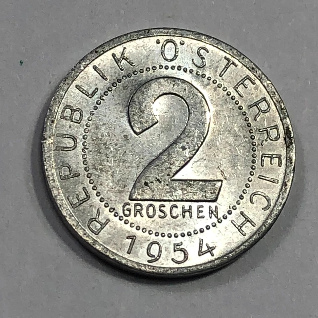 1954 Austria Two Groschen Foreign Coin #2294