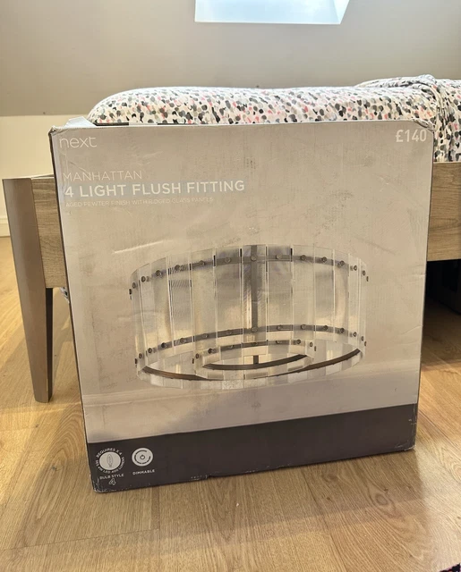 Next Manhattan 4 Light Flush Fitting Ceiling Chandelier Pendant Home Decor £140