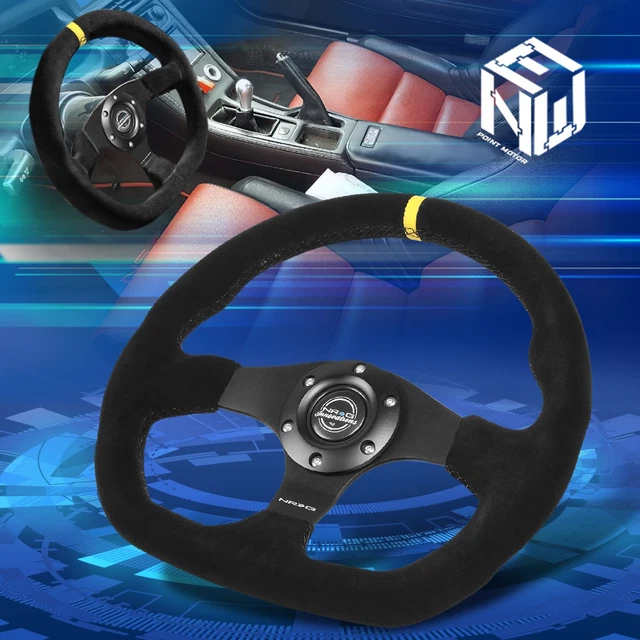 thumbnail interactive-video image 1 of 14" Wood Grain Steering Wheel With Chrome Spokes – 6-Bolt, 1.75" Depth, 350mm, Neo Chrome Accents 1 of 1