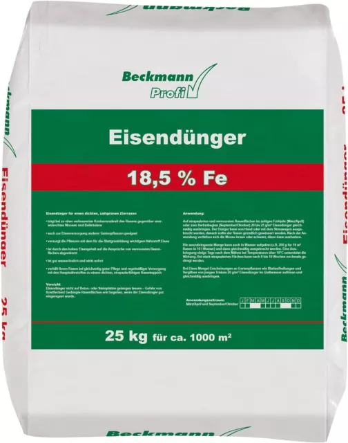 Eisensulfat Moosverdränger 25 kg Ferrogranul / Beckmann Eisendünger gegen Moos