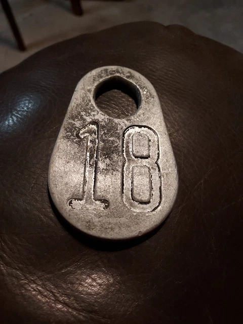 VINTAGE COW NUMBER TAG FARM CATTLE MARKER DOUBLE SIDED ALUMINUM. Numbers Vary