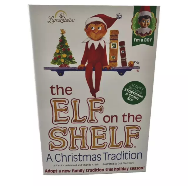 THE ELF ON the Shelf A Christmas Tradition Boy brown hair blue eyes New ...