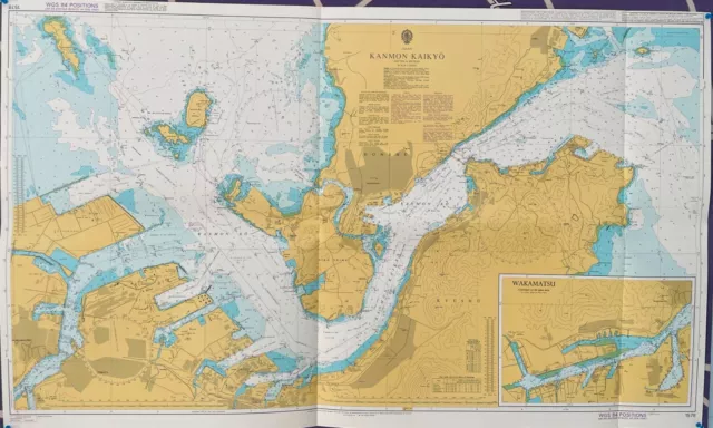 Admiralty 1578 KANMON KAIKYO JAPAN MARITIME NAUTICAL GENIUS PAPER WALL Map Chart