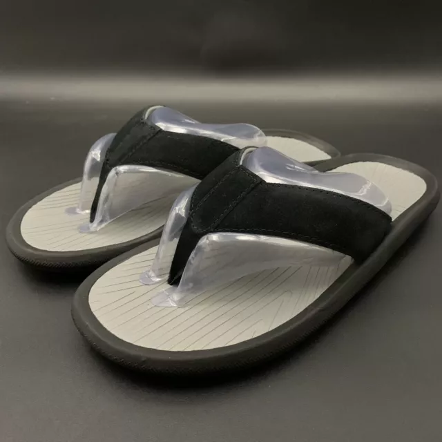UGG Mens 9 Brookside II Flip flip-flops Suede Black NEW 1124894
