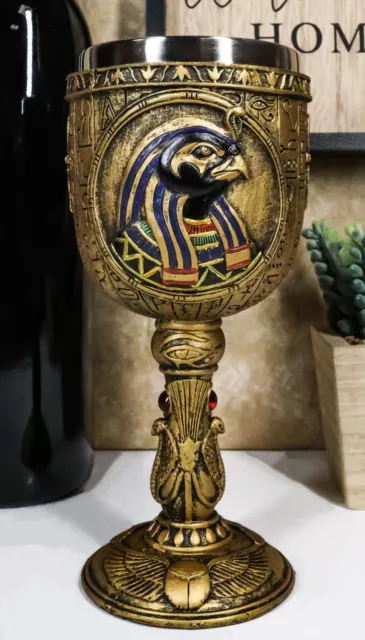 Ebros Ancient Egyptian God Of The Sky And War Horus 6oz Wine Goblet Chalice