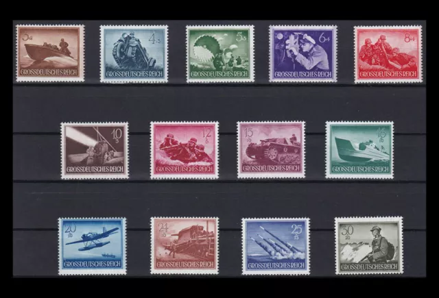 Deutsches Reich 1944 Mi 873-885 Tag der Wehrmacht Heldengedenktag II postfrisch