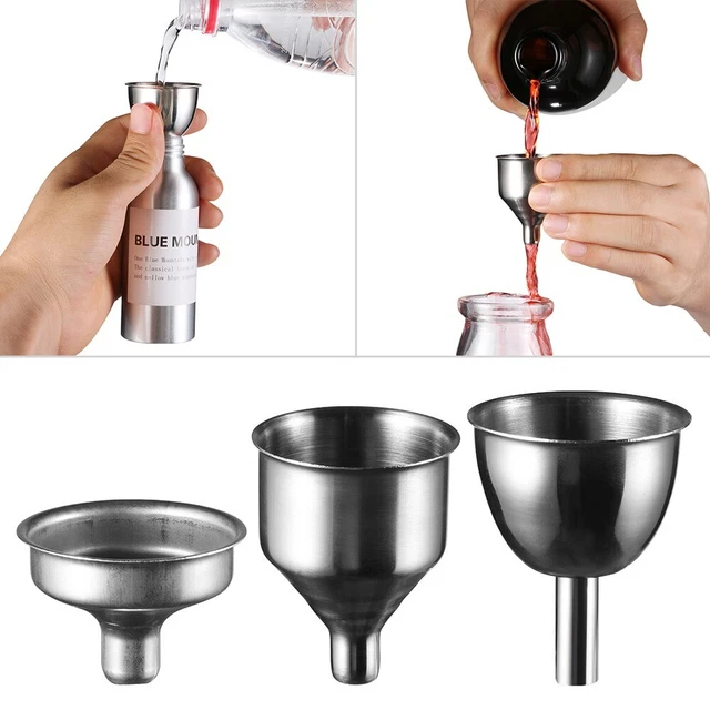 Olio olio aceto in acciaio inox imbuto strumento di riempimento domestico strumento da cucina