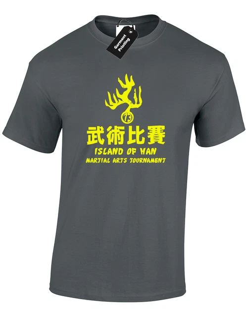 T-Shirt Uomo Island Of Han Arti Marziali Film Palestra Mma Enter The Dragon Kung Fu 3