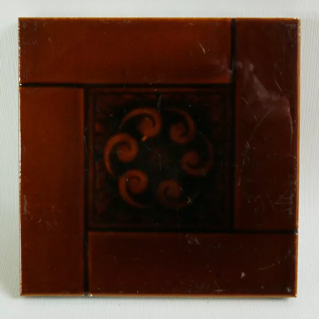 Good Aesthetic Design  6" x 6" Antique High Relief Majolica Tile
