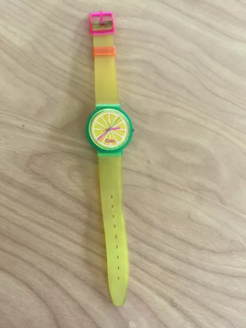 Vintage 1980’s Lemon Coke Swatch Watch RARE! Brand New Battery. TESTED WORKS!