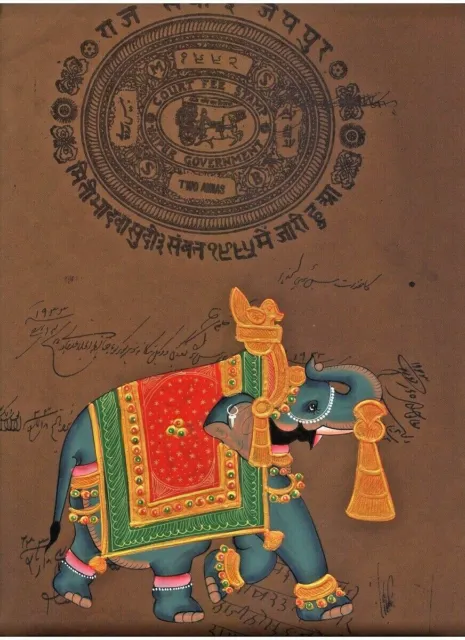 Indian mughal miniature painting Royal elephant Artwork artwork
