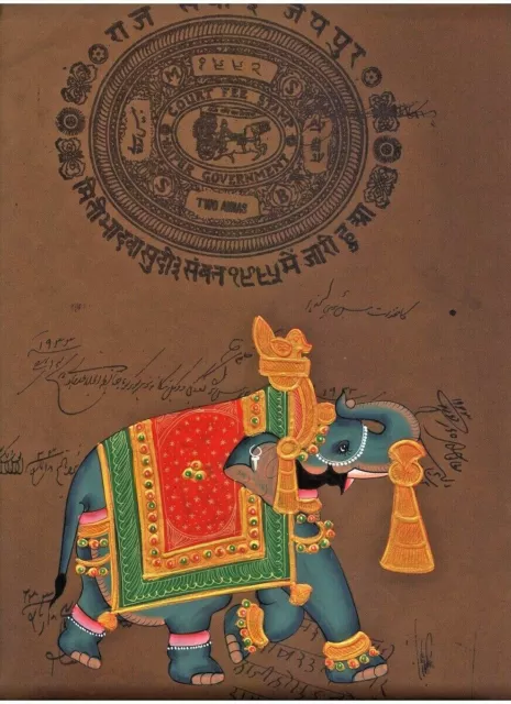 Indian mughal miniature painting Royal elephant Artwork artwork