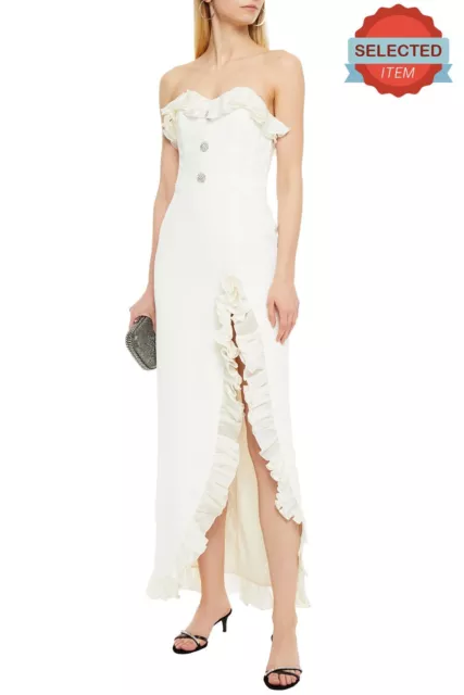 Abito da sposa CTRL €1795 ALESSANDRA RICH A-LINE US0 IT36 XS Contrasto Seta Ruffle