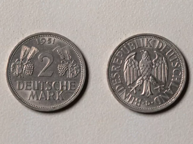 Bundesrepublik Deutschland 2 Deutsche Mark D 1951 #033